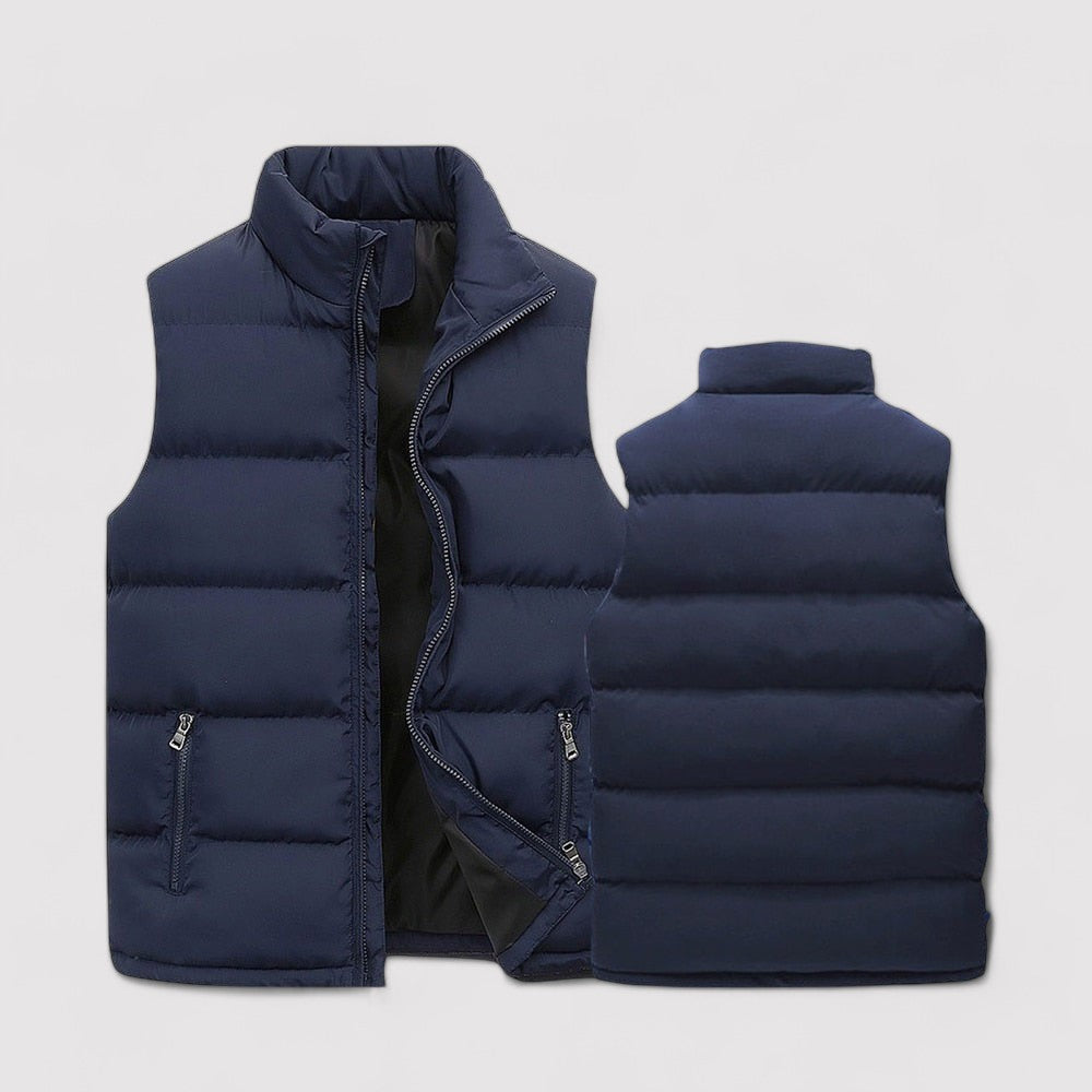 Gilet chaud pour homme avec col montant – Léger, isolant et polyvalent