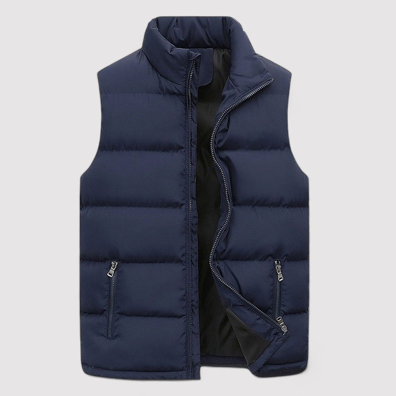 Gilet chaud pour homme avec col montant – Léger, isolant et polyvalent