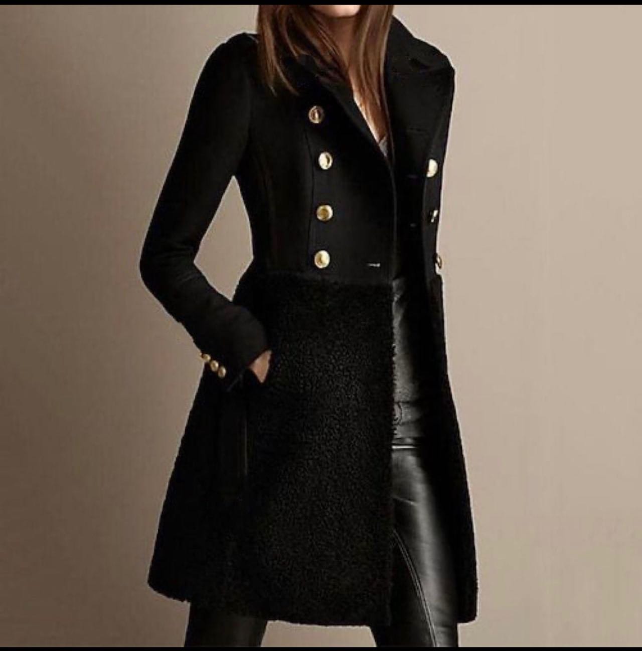 Manteau d’hiver croisé femme – Double boutonnage, élégant et chaud
