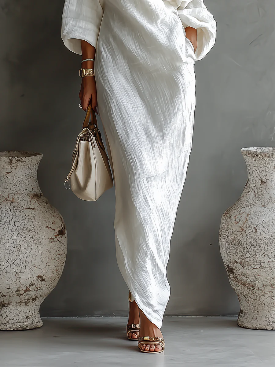 Robe maxi femme asymétrique à une épaule
