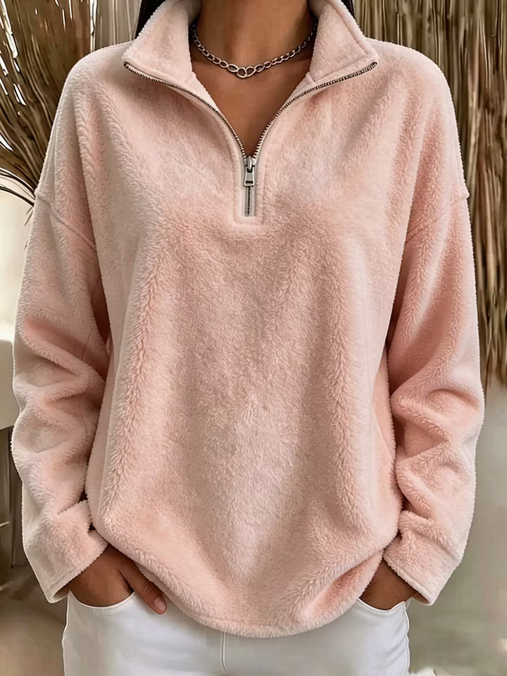 Sweat polaire femme demi-zip confortable