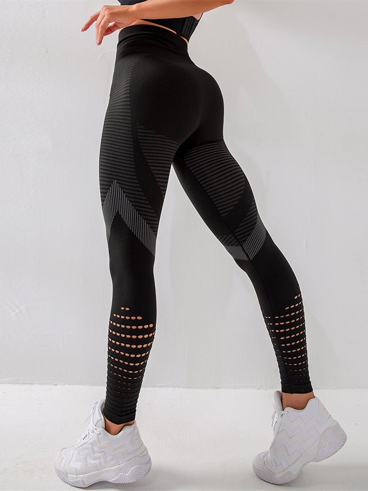 Legging sport femme taille haute respirant motif graphique fitness