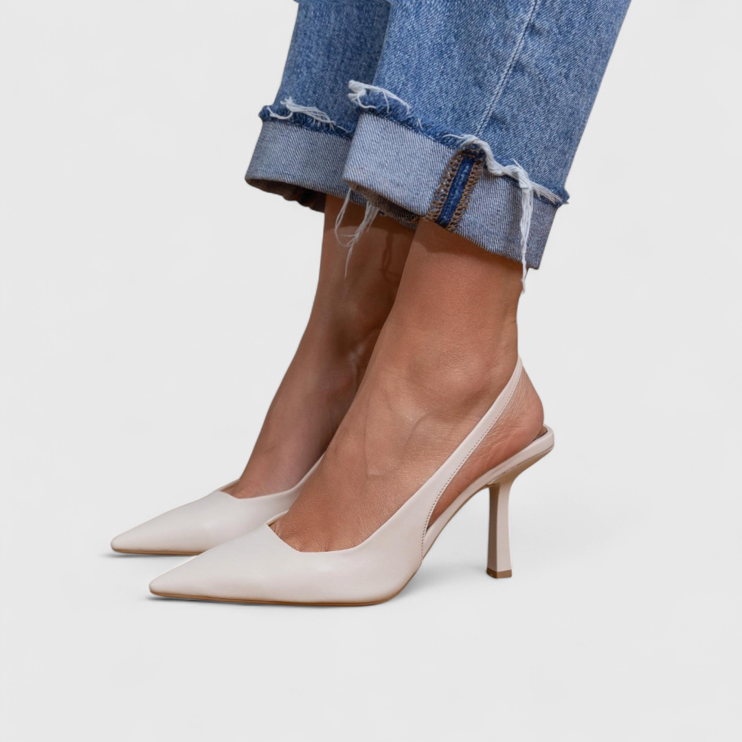 Escarpins Slingback Femme Bout Pointu Talon Fin Daim Élégant