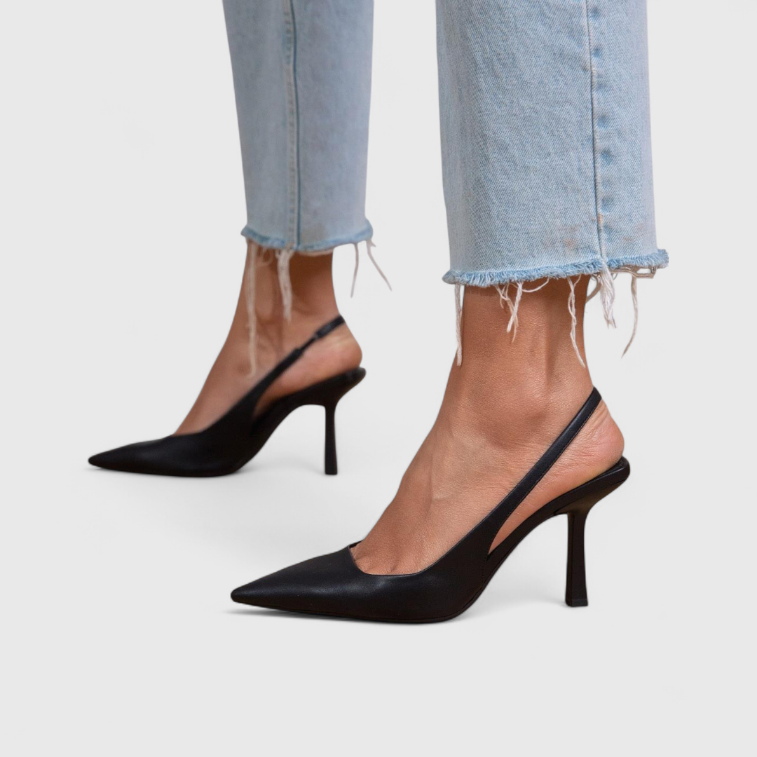 Escarpins Slingback Femme Bout Pointu Talon Fin Daim Élégant