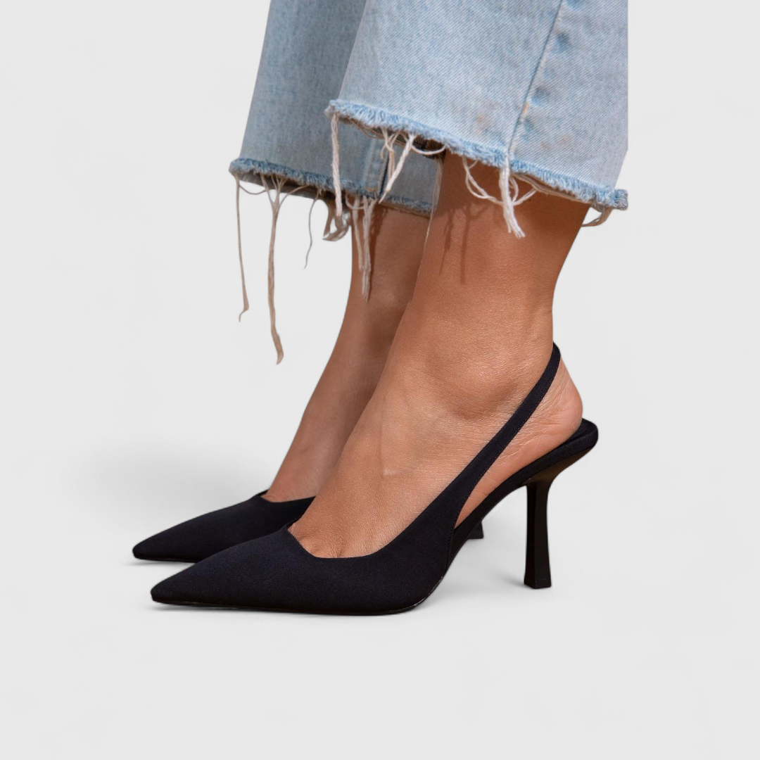 Escarpins Slingback Femme Bout Pointu Talon Fin Daim Élégant