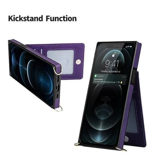 Housse iPhone en cuir avec porte-cartes zippé – Élégante, pratique et sécurisée