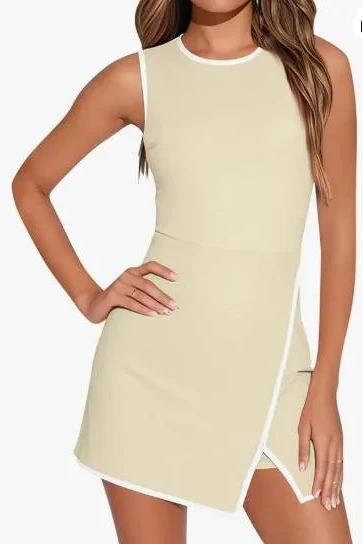 Robe sport femme sans manches à coupe portefeuille