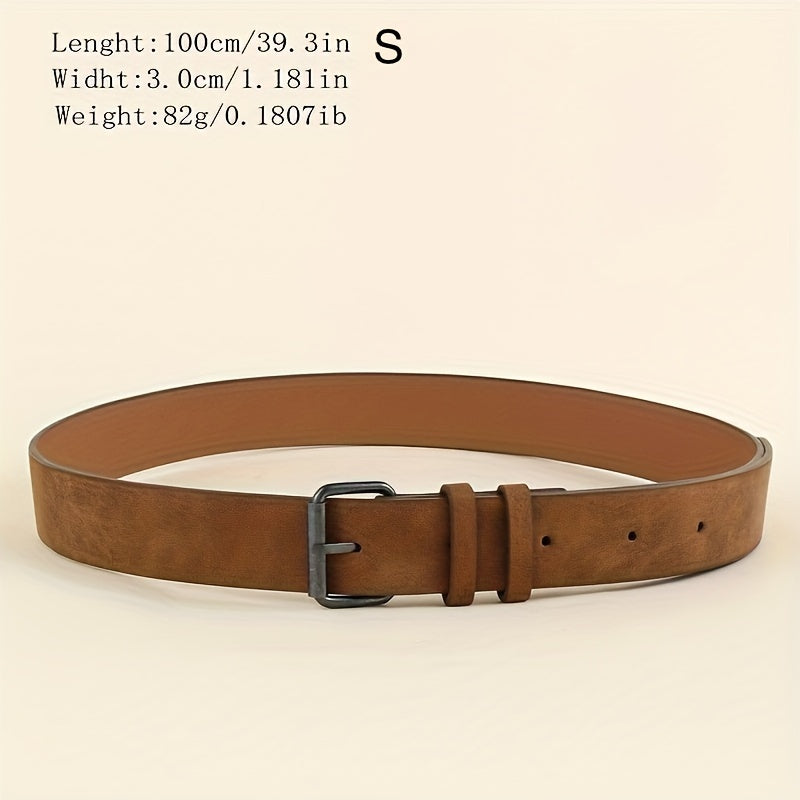 Ceinture mode en cuir PU marron clair pour homme – style rétro