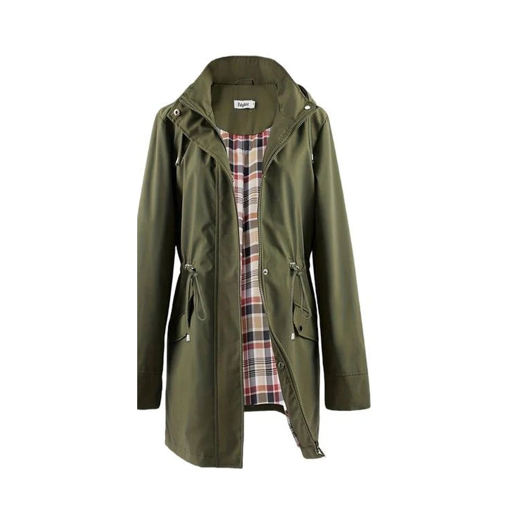 Imperméable femme long à capuche détachable et doublure