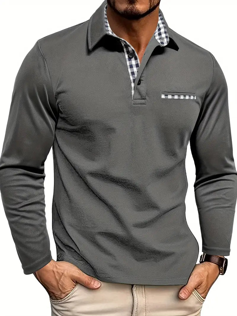 Polo homme manches longues élégant – style intemporel, coupe ajustée et confort premium