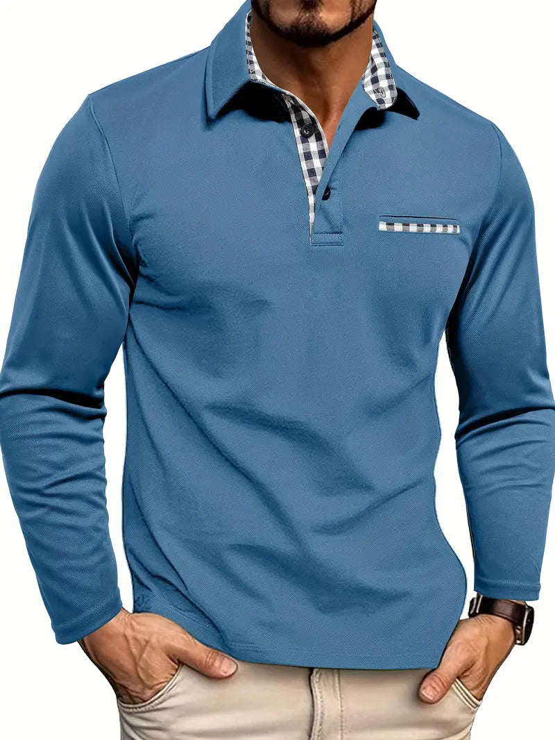Polo homme manches longues élégant – style intemporel, coupe ajustée et confort premium