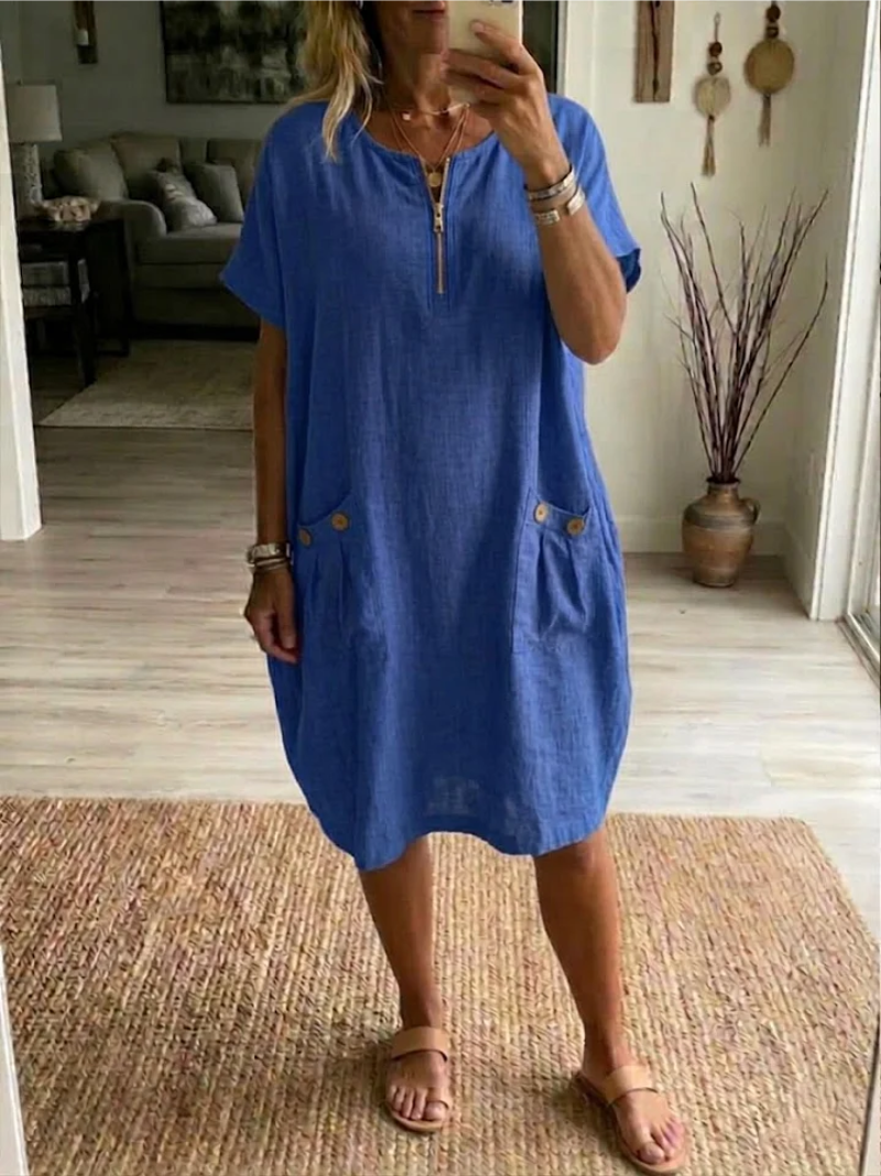 Robe Femme Décontractée Tessa avec Fermeture Éclair Coupe Confortable