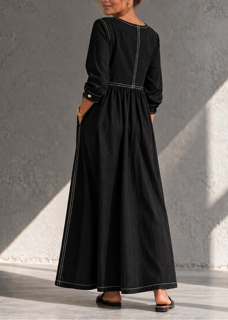 Robe midi femme en denim vintage