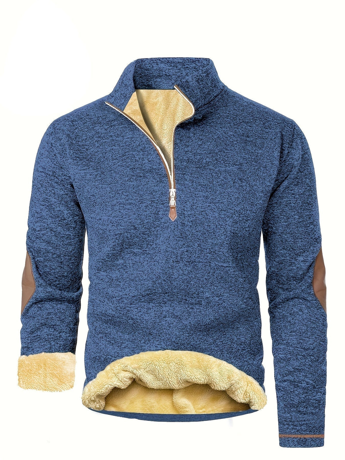 Pull polaire homme à col montant zippé et doublure chaude