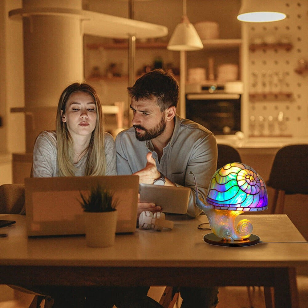 Lampe décorative escargot colorée – Lumière douce, design féeriqu