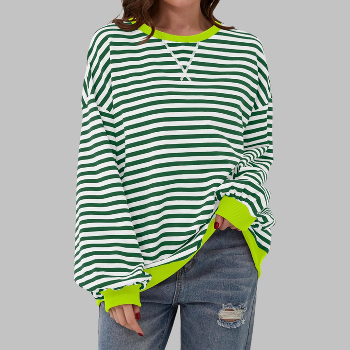 Pull Femme Oversized Rayé Style Décontracté Confortable