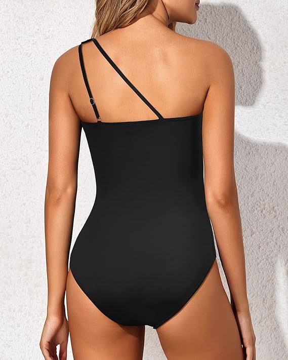 Maillot De Bain Femme Une Épaule Imprimé Tropical Usage Balnéaire
