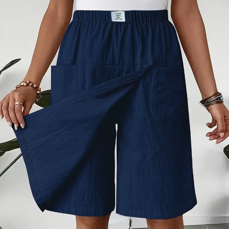 Jupe Short Femme Taille Élastique Coupe Asymétrique Été