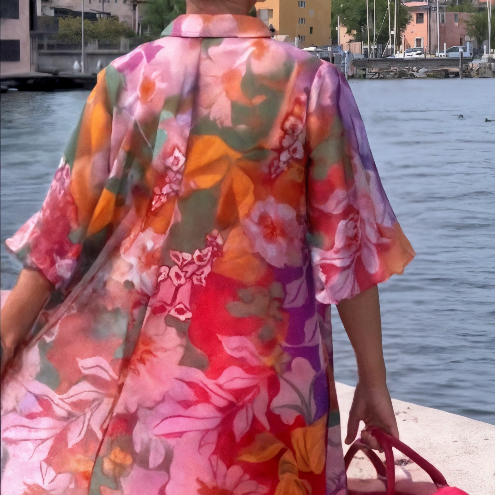 Robe Femme Longue Chiffon Fluide Imprimée Été Confort Élégant