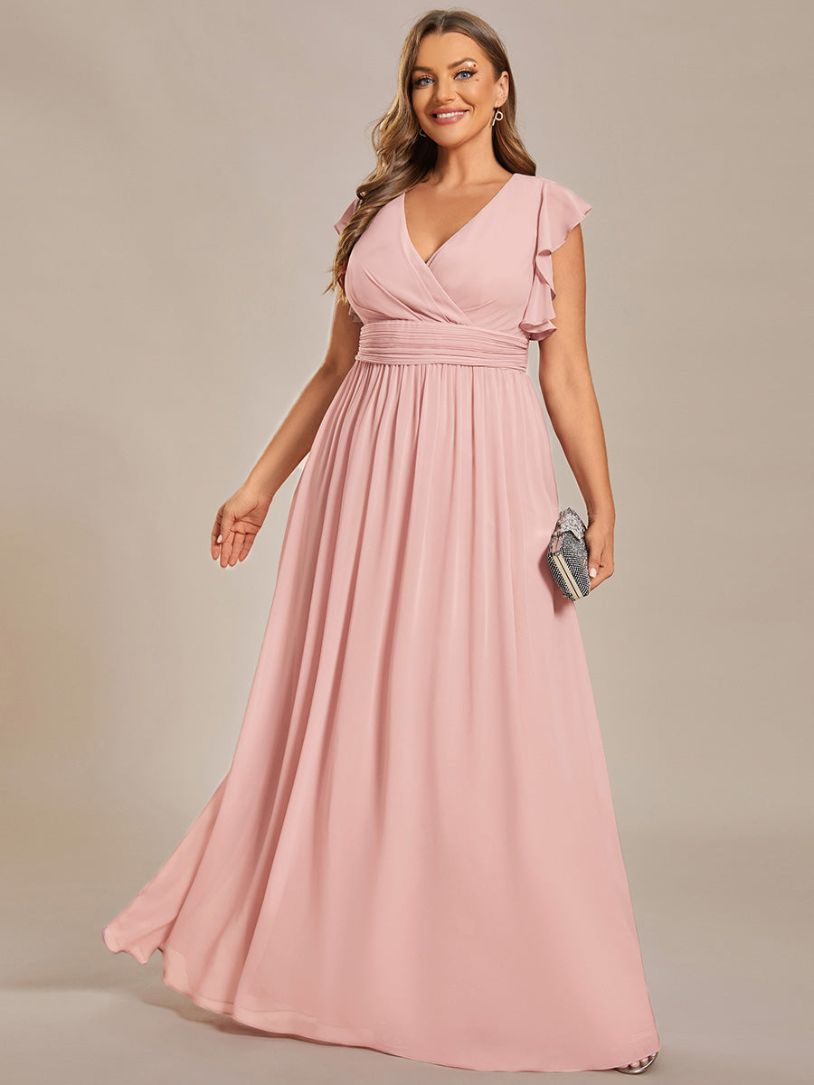 Robe Demoiselle d’Honneur Longue en Mousseline Dos Ouvert Élégant