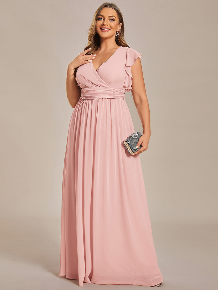 Robe Demoiselle d’Honneur Longue en Mousseline Dos Ouvert Élégant