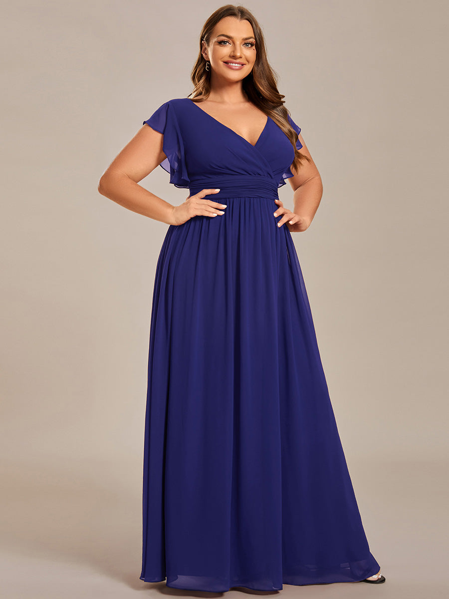Robe Demoiselle d’Honneur Longue en Mousseline Dos Ouvert Élégant