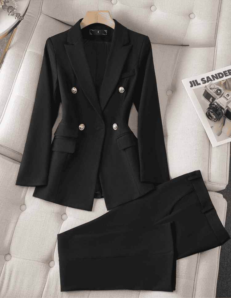 Ensemble Tailleur Femme Élégant – Blazer Structuré et Pantalon Ajusté
