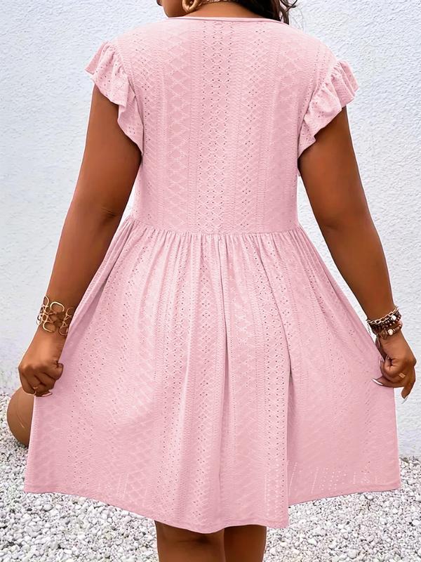 Robe grise pour femmes avec décolleté découpé et manches volantées
