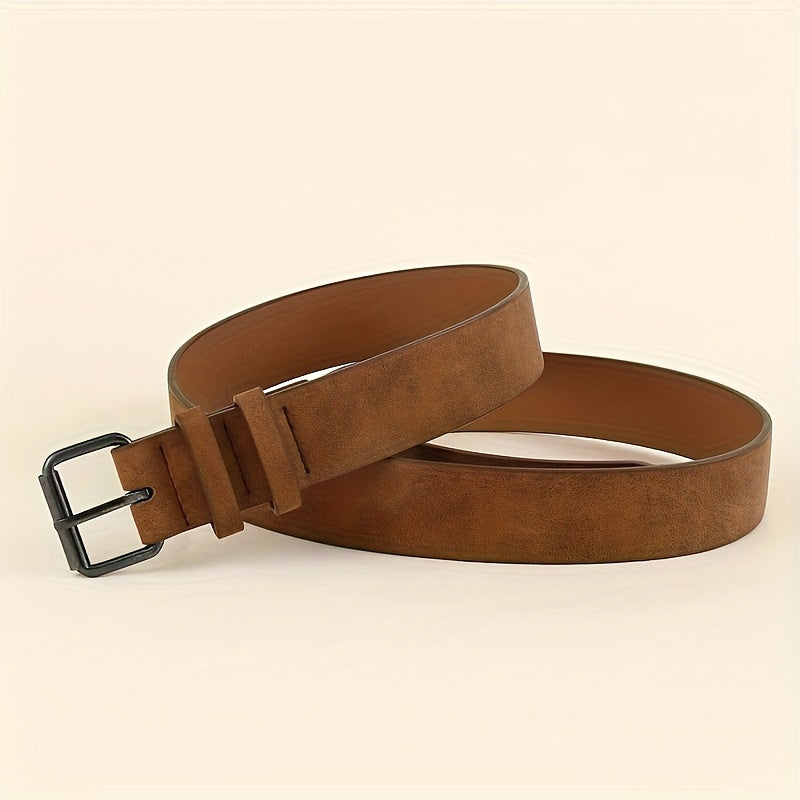 Ceinture mode en cuir PU marron clair pour homme – style rétro