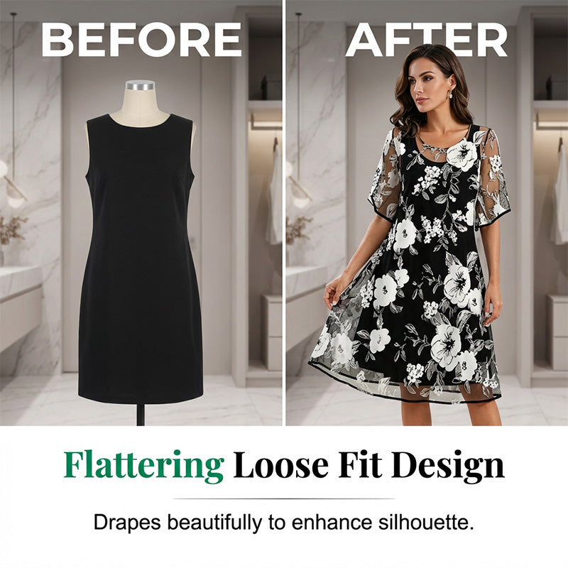 Robe Femme Chiffon Fluide Imprimé Floral Élégante