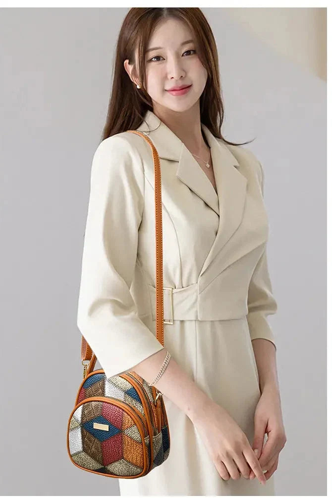 Sac femme patchwork avec bandoulière ajustable