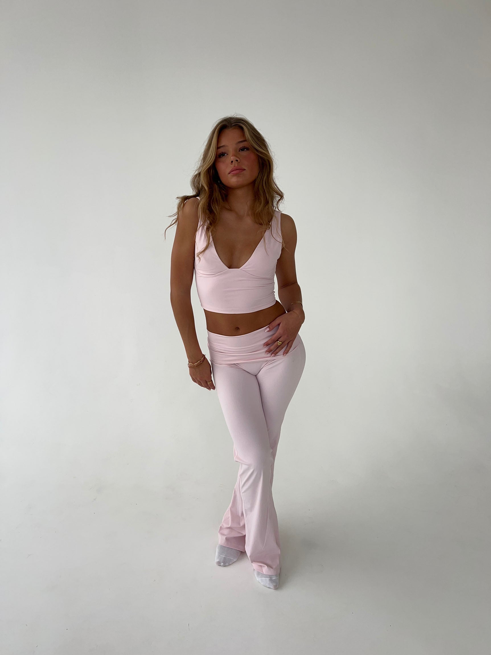 Legging flare femme taille haute extensible coupe évasée confort quotidien