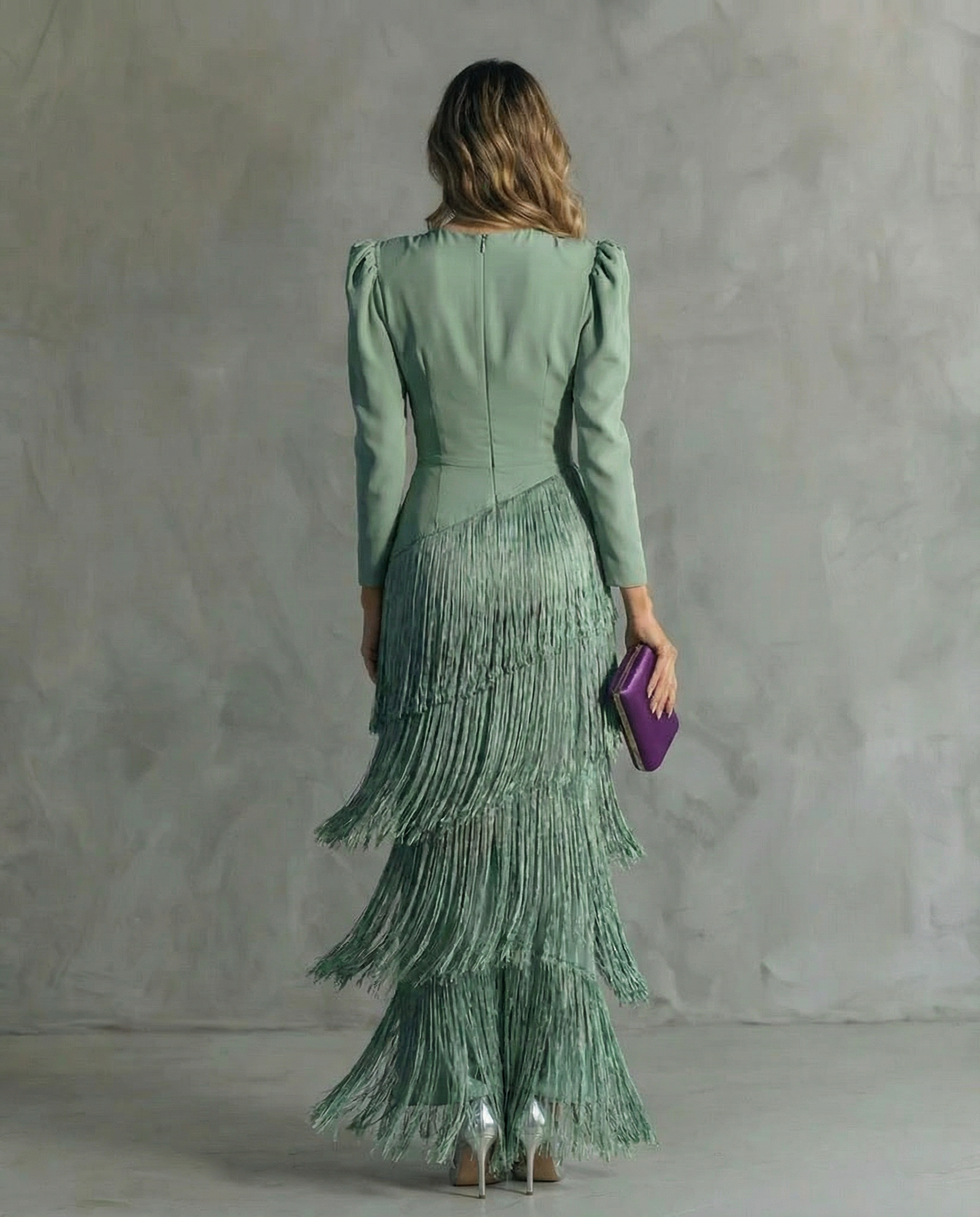 Robe Femme Midi Élégante À Franges Coupe Fluide Moderne