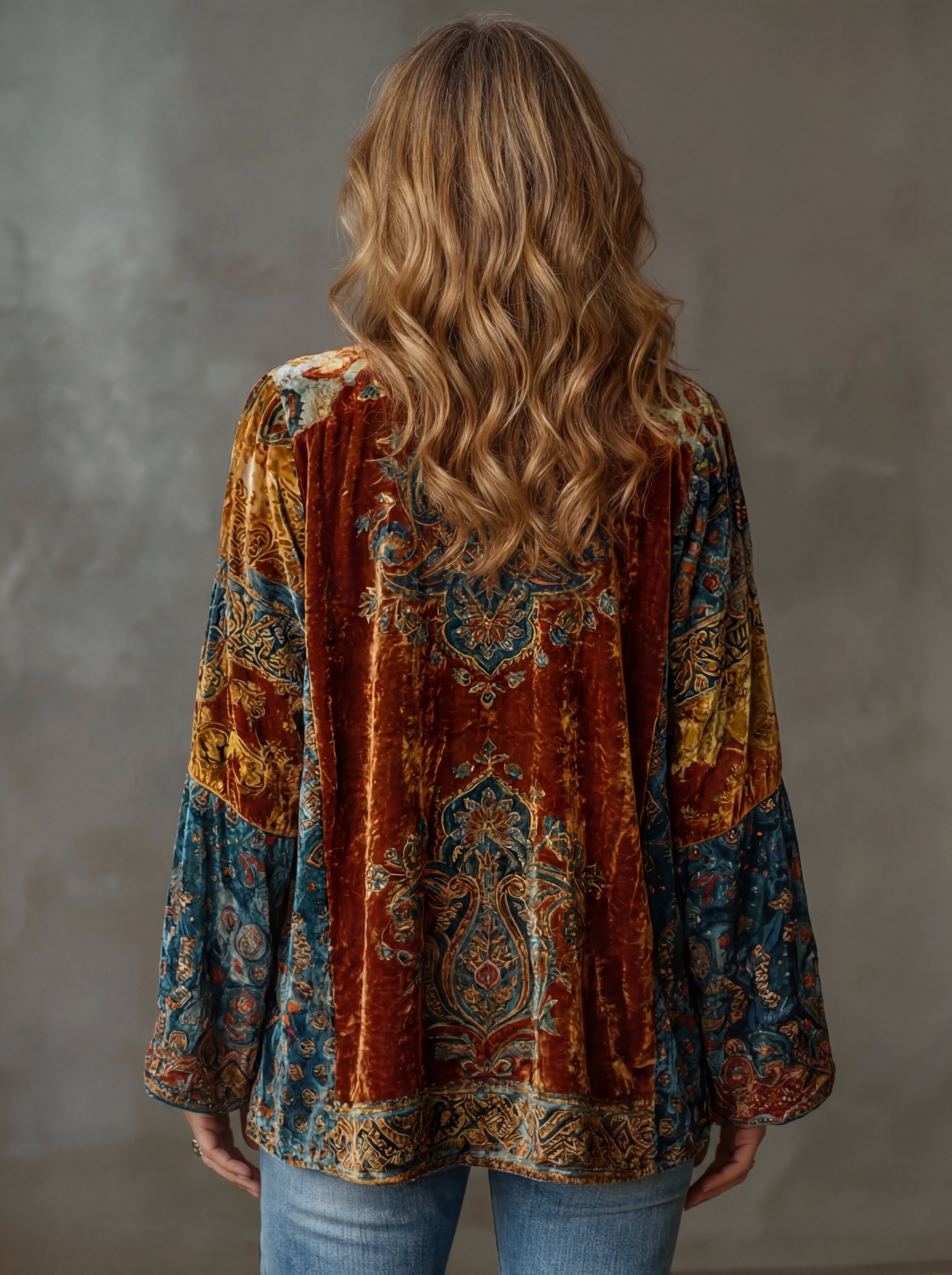 Veste Kimono Femme Bohème Fluide Motifs Artistiques Élégants