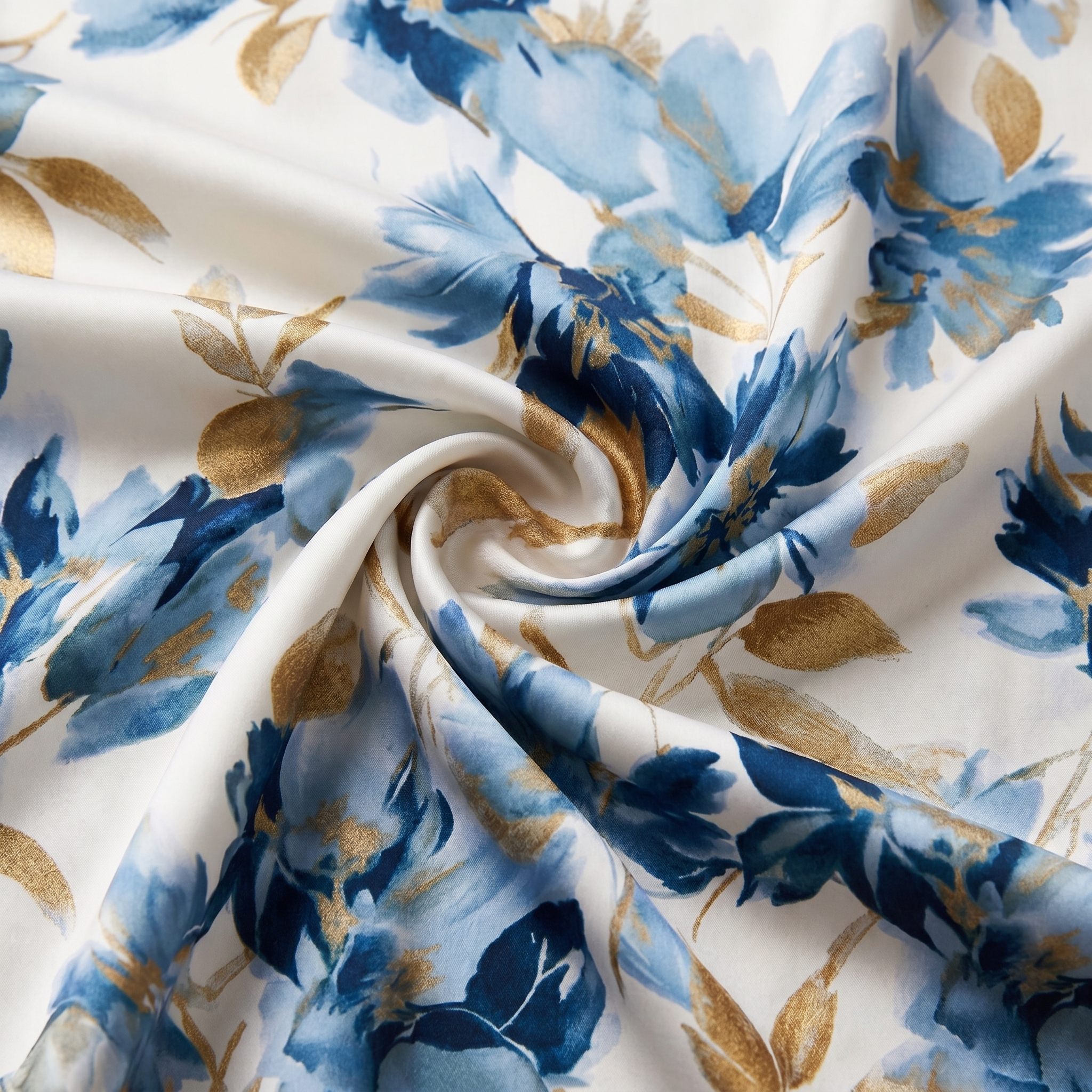 Robe midi femme cache-cœur à imprimé floral bleu