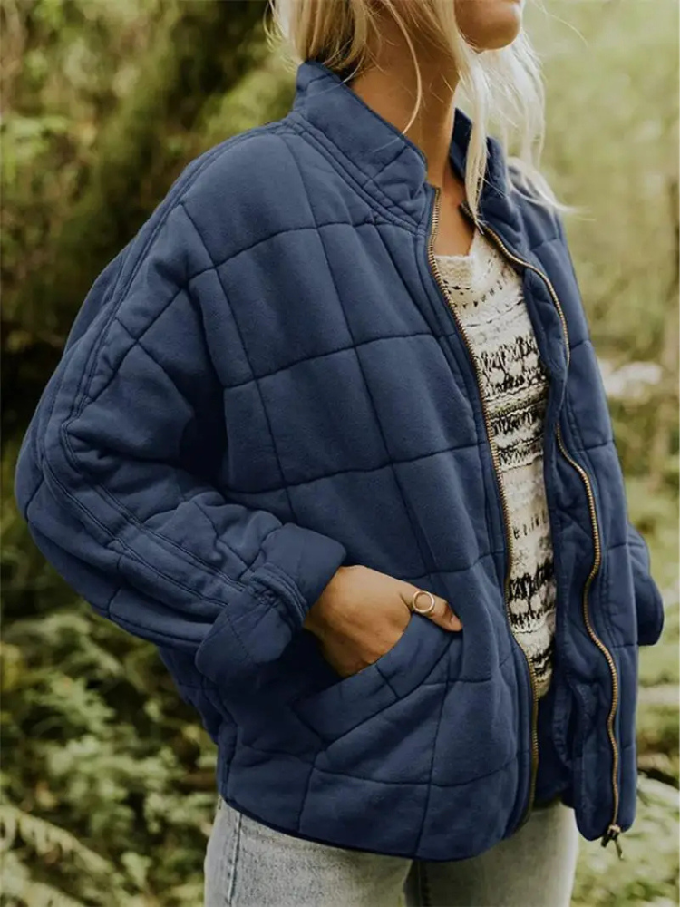 Veste matelassée femme zippée avec poches pratiques et coupe décontractée