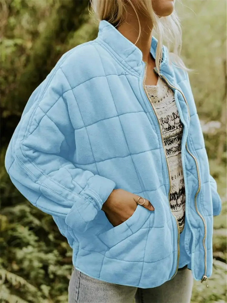 Veste matelassée femme zippée avec poches pratiques et coupe décontractée