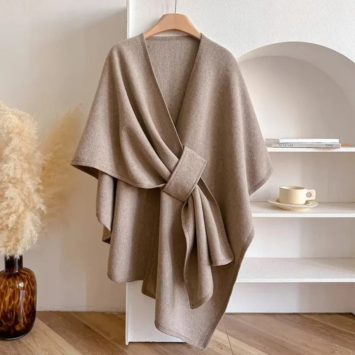 Écharpe poncho femme en laine douce – accessoire élégant, chaud et polyvalent toutes saisons