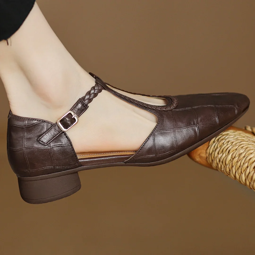 Chaussures Mary Jane femme à bride tressée et finition élégante