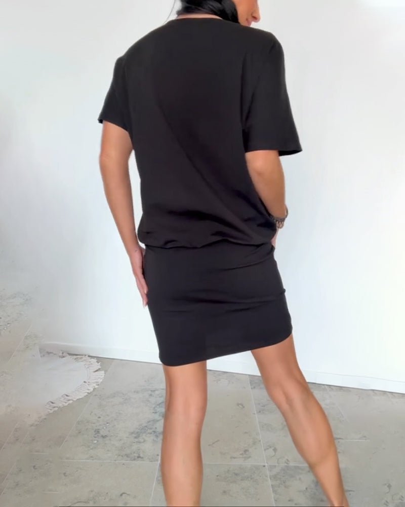 Robe courte femme stretch style casual chic