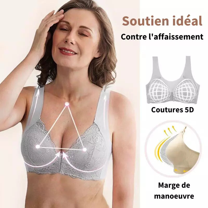 Soutien-gorge sans fil à fermeture frontale – Confort respirant et maintien