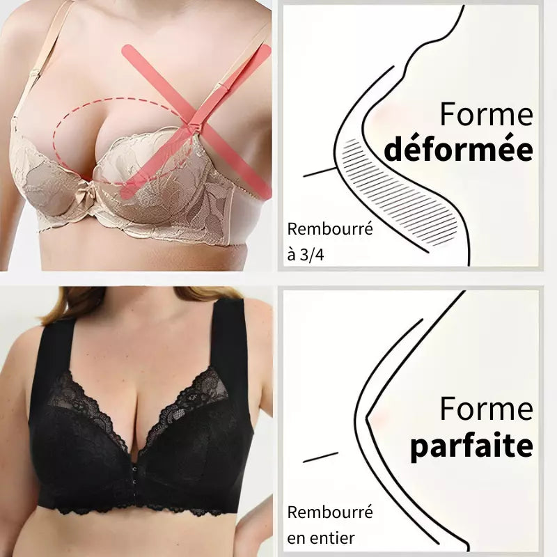 Soutien-gorge sans fil à fermeture frontale – Confort respirant et maintien