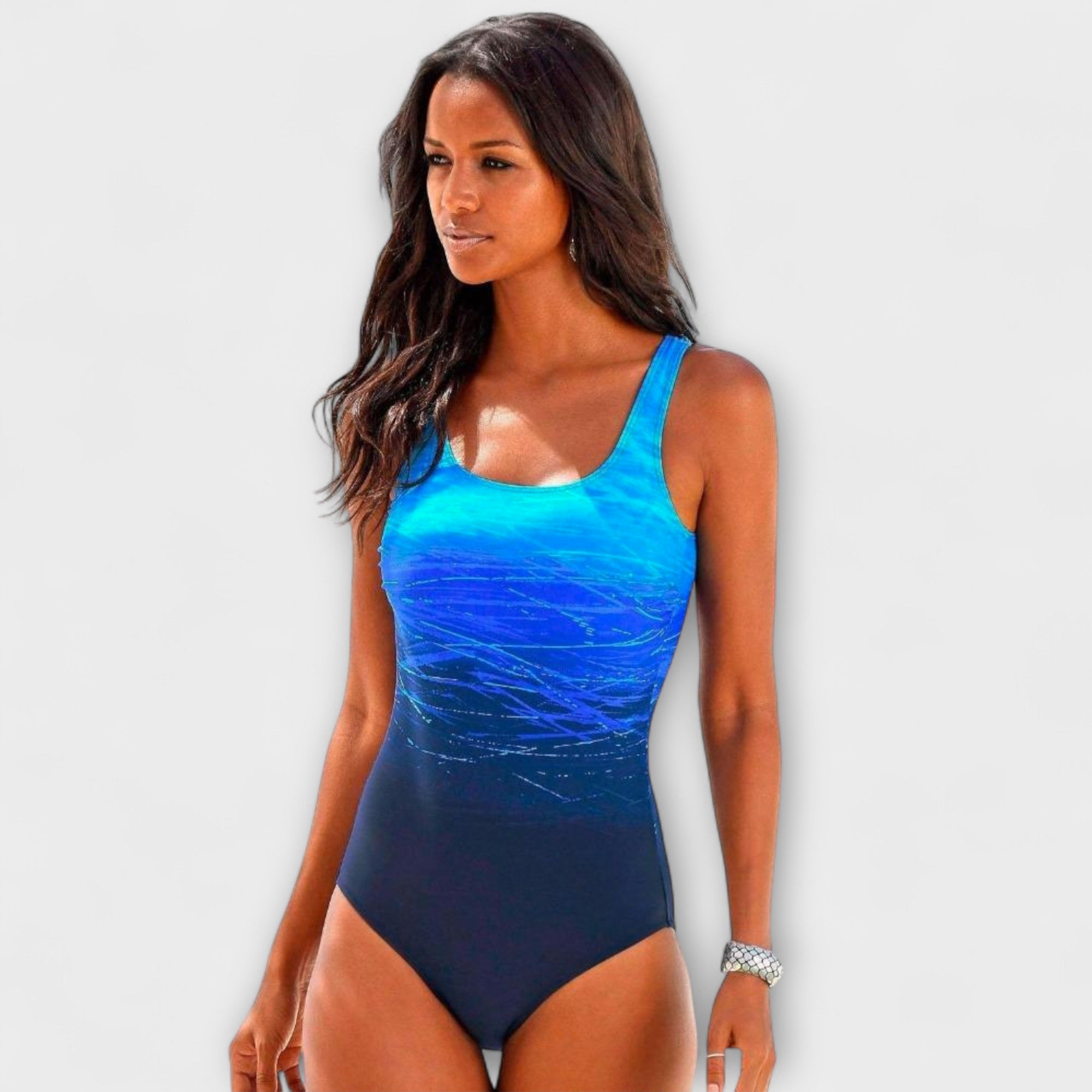 Maillot de Bain Une Pièce Femme Dégradé Sportif Dos Nu Séchage Rapide