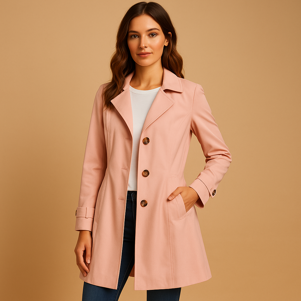 Trenchcoat Élégant Femme À Boutonnage Classique