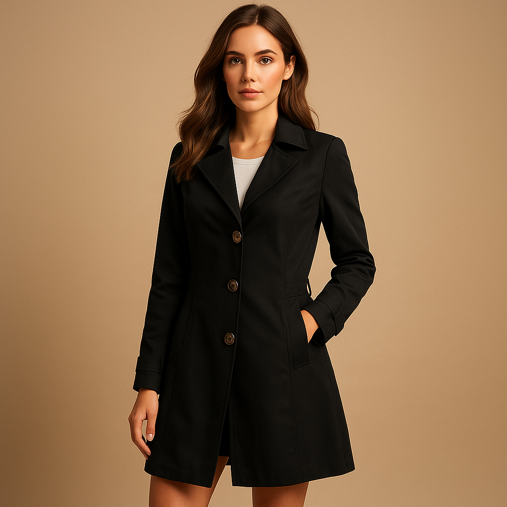 Trenchcoat Élégant Femme À Boutonnage Classique