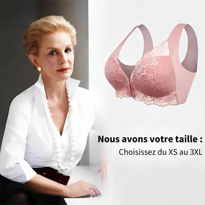 Soutien-gorge sans fil à fermeture frontale – Confort respirant et maintien