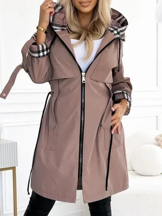 Manteau imperméable coupe-vent femme – Capuche intégrée