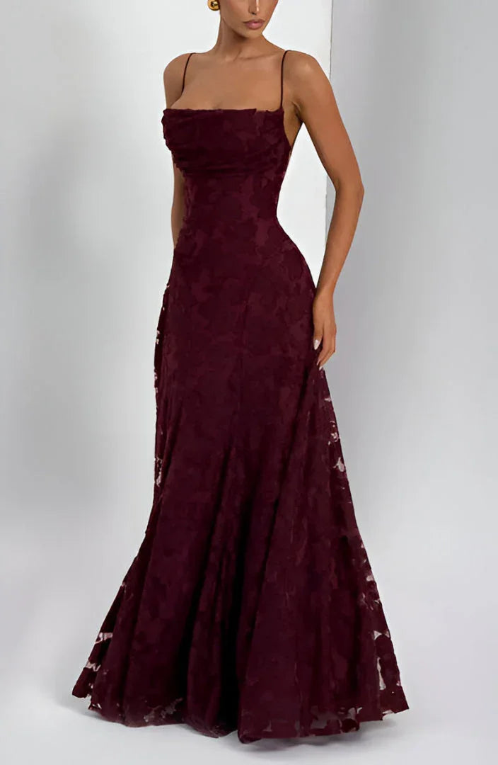 Robe longue femme à fines bretelles – Robe fleurie élégante à imprimé floral pour l’été