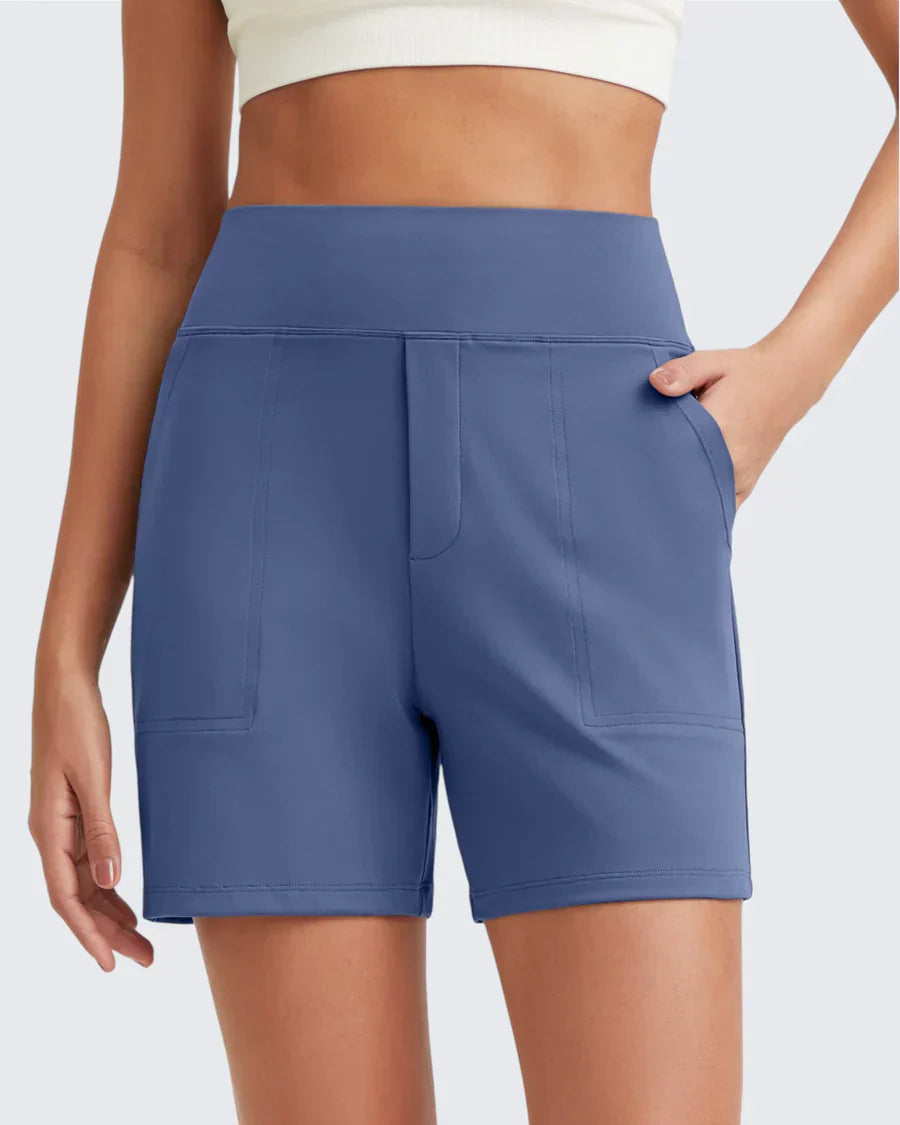 Short femme taille haute avec poches profondes pratiques