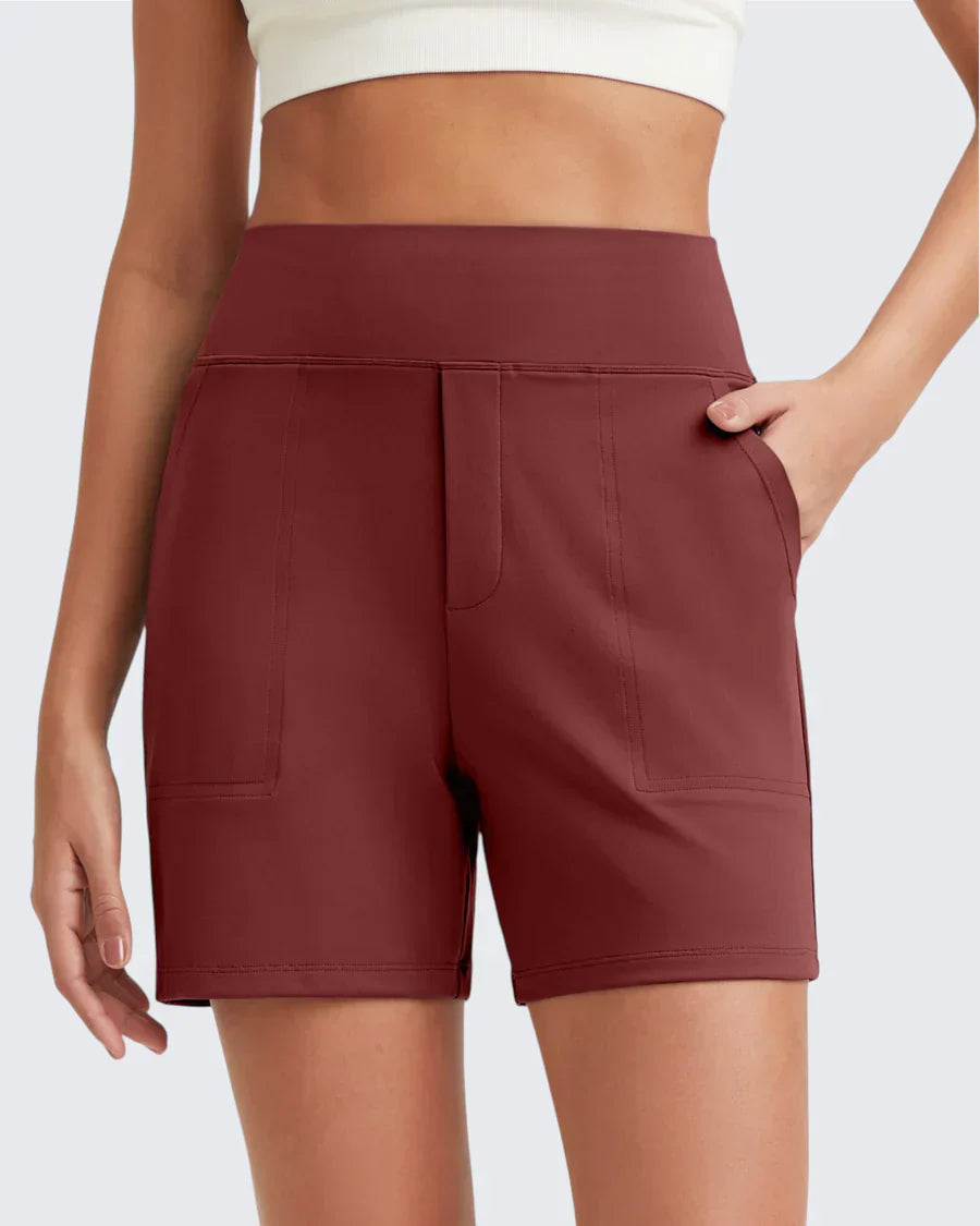 Short femme taille haute avec poches profondes pratiques